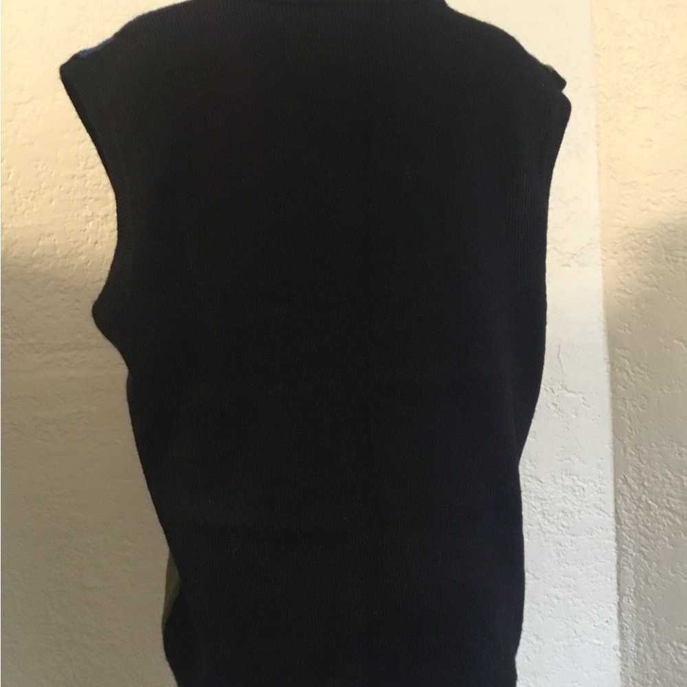 Rainforest Blues 100% alpaca wool handmade vest LARGE . Made in Bolivia. - Picture 3 of 6